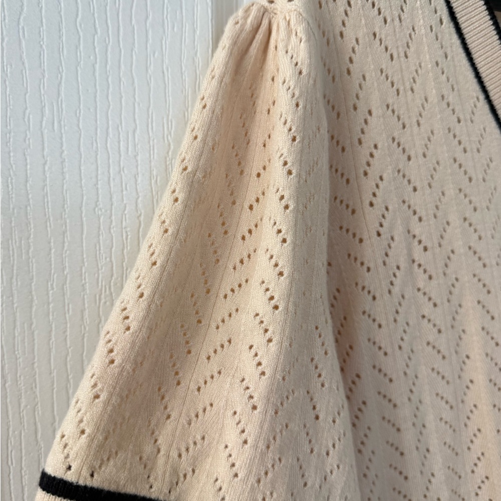 Grace Karin Cream Cardigan with Black Edging - Picture 5 of 5